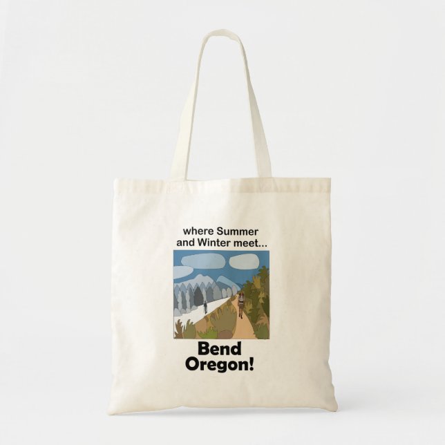 Bolsa Tote Fim de semana em Bend Oregon com clima duplo (Frente)