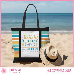 Bolsa Tote Fim de Semana Personalizado de Meninas na Praia