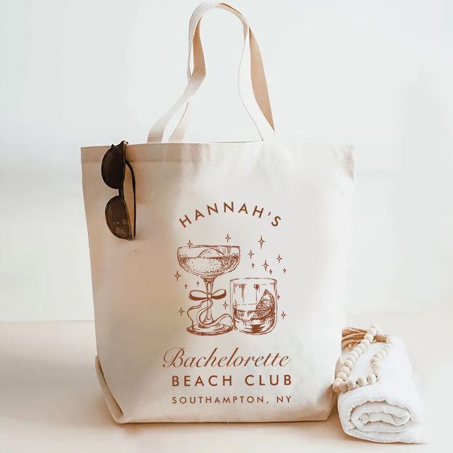 Bolsa Tote Fim de Semana Retro Moderno Azul e Marrom de Despe (Criador carregado)