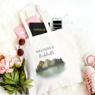 Bolsa Tote Fim de Semana Rustic Mountain & Lake Bachelorette