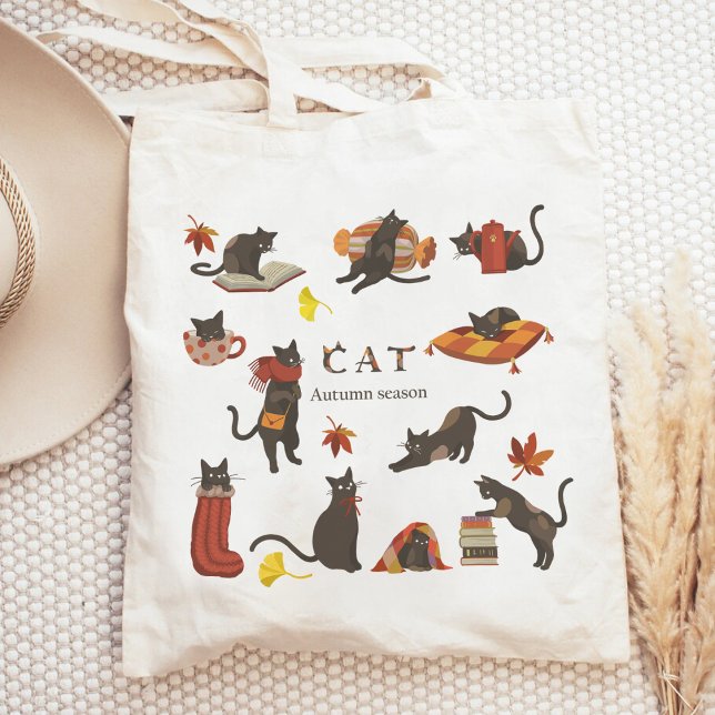 Bolsa Tote Fim do Bom Outono de Gato (Criador carregado)