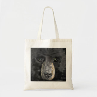 Bolsa Tote Fim tirado mão da cara do urso preto acima