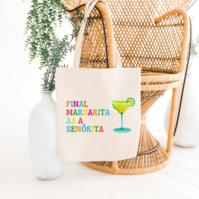 Bolsa Tote Final Margarita como senhorita Bachelorette Fiesta (Criador carregado)