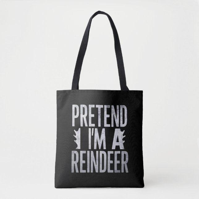 Bolsa Tote Fingir-lhe uma fantasia de Natal de Reindeer (Frente)