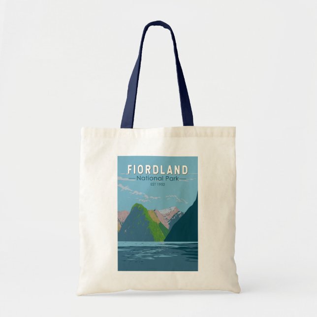 Bolsa Tote Fiordland National Park Nova Zelândia Viagem Art (Frente)