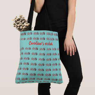 Bolsa Tote Fios de crochê e design de gancho vermelho, com o