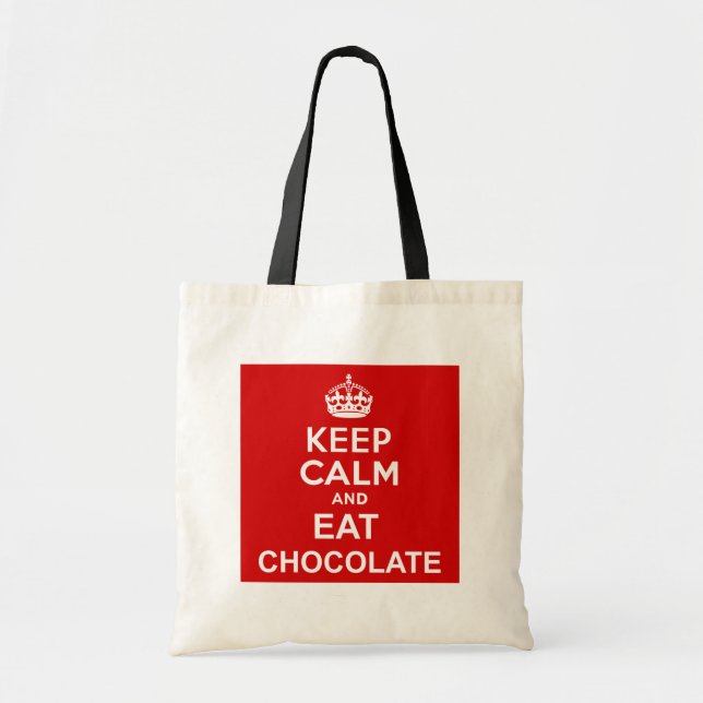 Bolsa Tote Fique Calmo e Coma Chocolate (Frente)