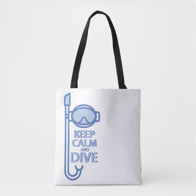Bolsa Tote Fique calmo e mergulhe (Frente)