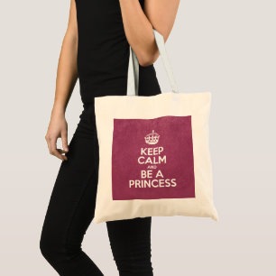 Bolsa Tote Fique calmo e seja princesa - Couro rosa