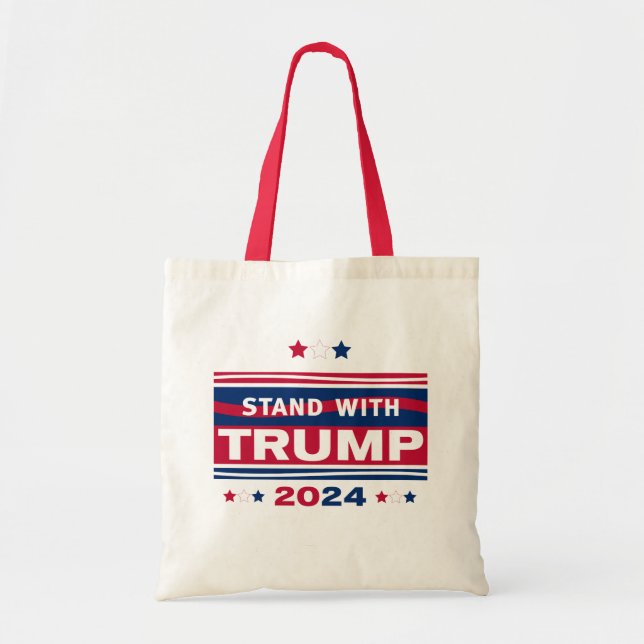 Bolsa Tote Fique com Trump~2024~MAGA (Frente)