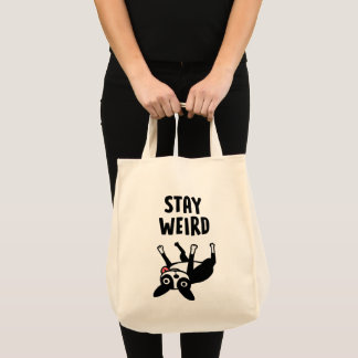 Bolsa Tote Fique Estranho, Engraçado, Boston Terrier Dog