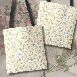 Bolsa Tote Fique Feliz Leia Mais Amante de Livros Floral