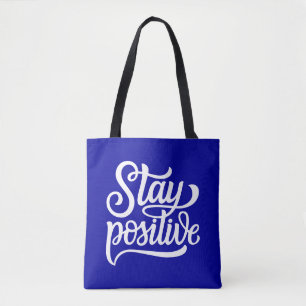 Bolsa Tote Fique Positivo Azul