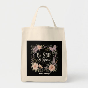 Bolsa Tote Fique quieto e saiba amar a Design cristã de fé