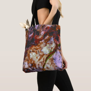 Bolsa Tote Fire Quartz Crystal Geode Abstrato