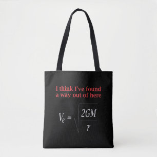 Bolsa Tote Física engraçada Piada escapando da Velocity Gravi