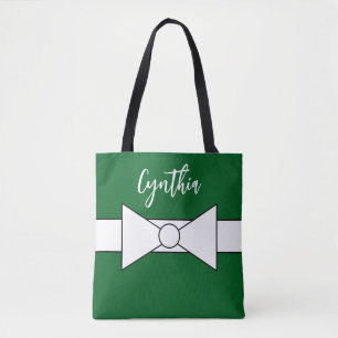 Bolsa Tote Fita Branca com Verde: Natal