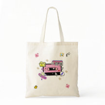 Bolsa Tote Fita Cassete Cyber Rosa