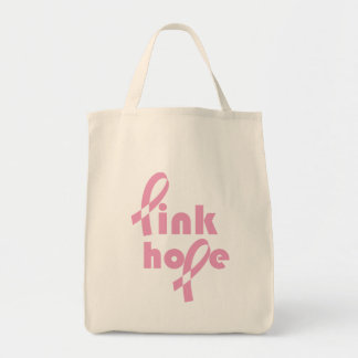 Bolsa Tote Fita cor-de-rosa da esperança