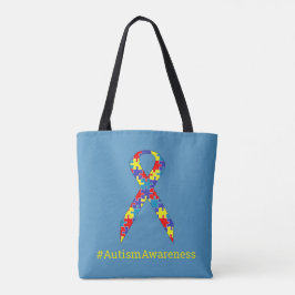 Bolsa Tote [Fita da consciência do autismo das partes do