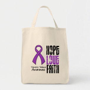 Bolsa Tote Fita da Esperança Amor Fé Violência Doméstica