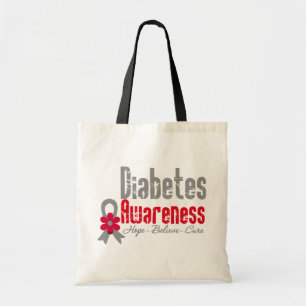 Bolsa Tote Fita da flor da consciência do diabetes