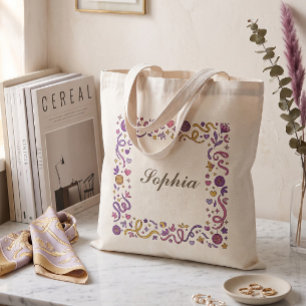 Bolsa Tote Fita de Celebração Caprichosa & Moldura com Brilho