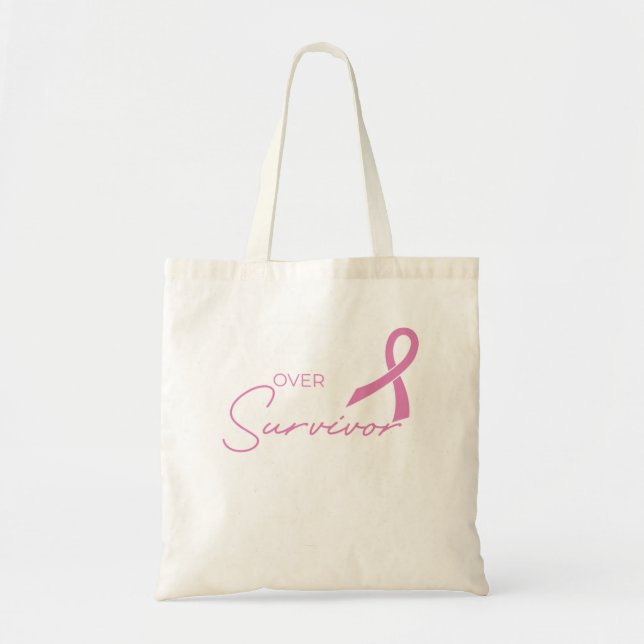 Bolsa Tote Fita longa de Cancer de luta do Cancer (Frente)