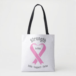Bolsa Tote Fita Rosa de Consciência do Cancer da Mama
