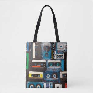 Bolsa Tote Fitas de cassetes de áudio retrorreflectoras
