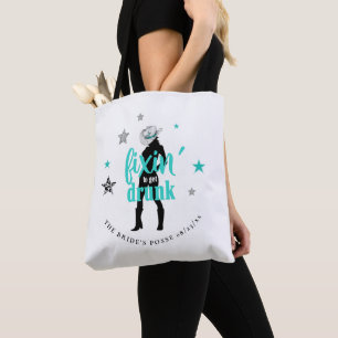 Bolsa Tote Fixin' The Posse Disco Bachelorette Teal ID925