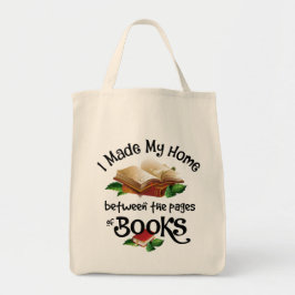 Bolsa Tote Fiz a minha casa entre as páginas dos livros
