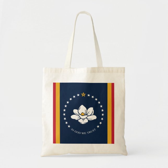 Bolsa Tote Flag do Mississippi - New Magnolia Flag (Frente)