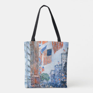 Bolsa Tote Flagres Quinta Avenida por Childe Hassam, Arte Vin