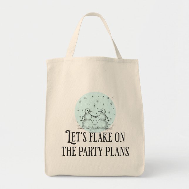 Bolsa Tote Flake on party plans funny snowman tote gift (Frente)