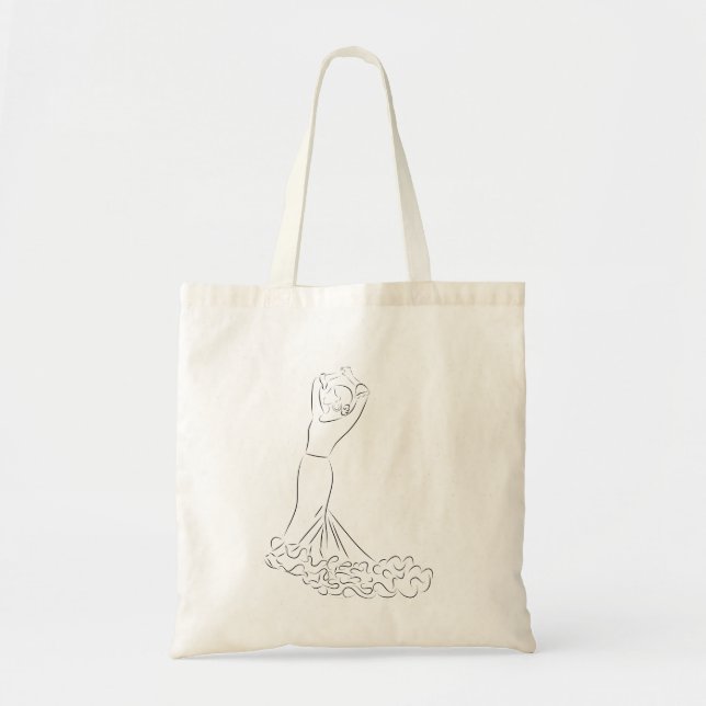Bolsa Tote Flamenco Dancer Line Art (Frente)