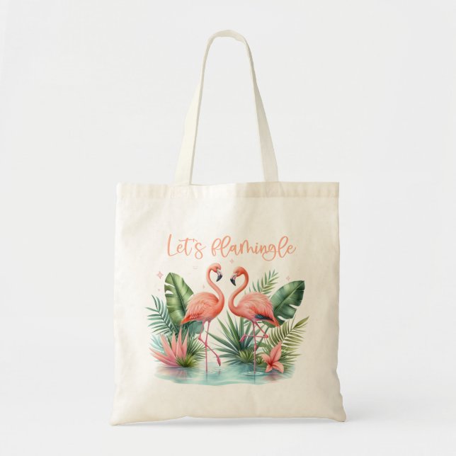 Bolsa Tote "Flamingle de Vamos" Flamingos Tote Bag (Frente)