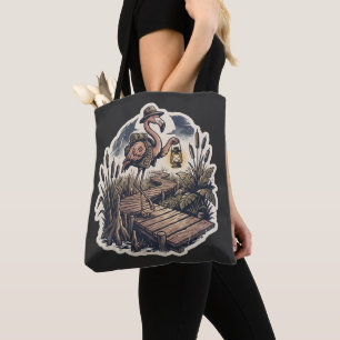 Bolsa Tote Flamingo Assustador Explorador do Pântano Hallowee