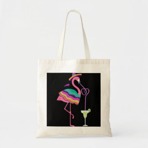 Bolsa Tote Flamingo Bebendo Margarita Mexicana Poncho Cinco D
