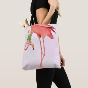 Bolsa Tote Flamingo com coquetel