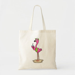 Bolsa Tote Flamingo com óculos de sol e Boné