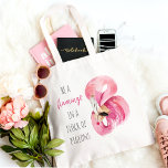 Bolsa Tote Flamingo, Cor de Água Rosa Moderna, Com Citação<br><div class="desc">Flamingo,  Cor de Água Rosa Moderna,  Com Citação</div>