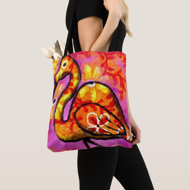 Bolsa Tote Flamingo, cor-de-rosa, Abstrato, branco, (Close Up)