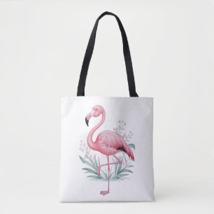 Bolsa Tote Flamingo e Flores