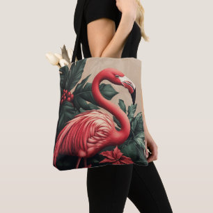 Bolsa Tote Flamingo e Poinsettia