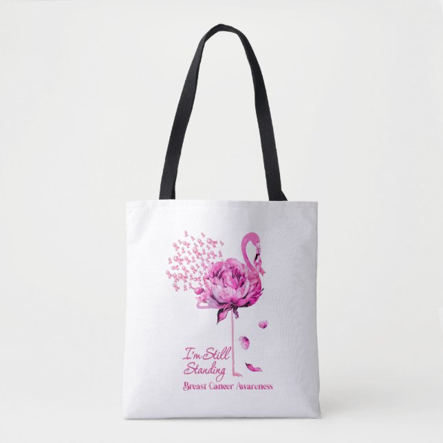 Bolsa Tote Flamingo Eu Ainda Estou De Pé-Cancer (Frente)