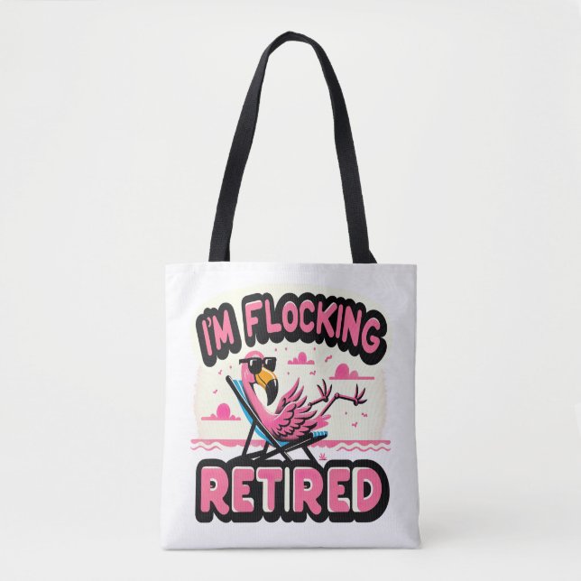 Bolsa Tote Flamingo Flocando Reforma Funarosa Aposentada (Frente)