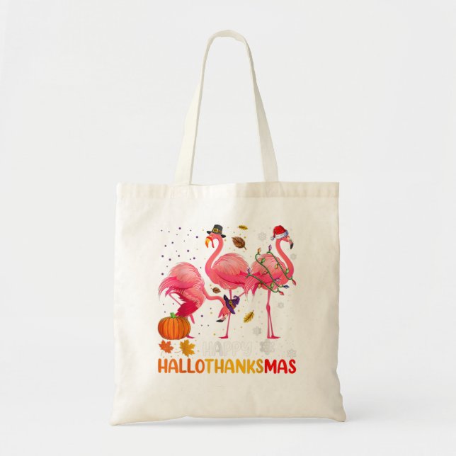 Bolsa Tote Flamingo Funny Happy HalloObrigadoMas (Frente)