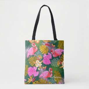 Bolsa Tote Flamingo Garden Dark Green