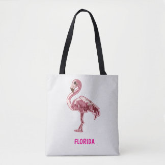 Bolsa Tote Flamingo gemalter pinker Flamingo 